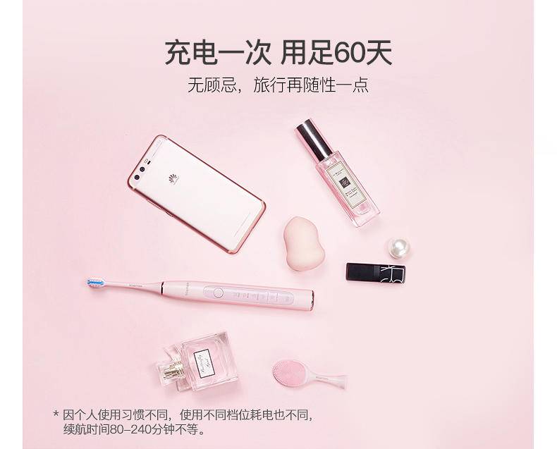 罗曼电动牙刷T10 成人情侣声波牙刷 软毛刷无线充电防水智能定时洁面洁齿二合一