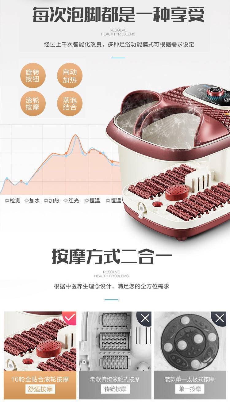 凯立泉足浴按摩盆全自动按摩洗脚盆KLQ-Z-Y2