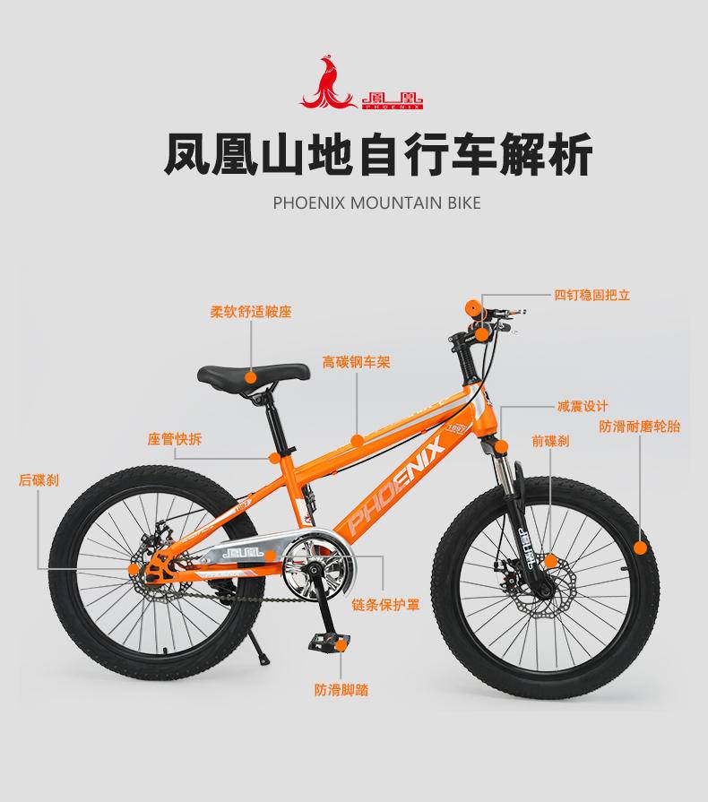凤凰学生山地车自行车