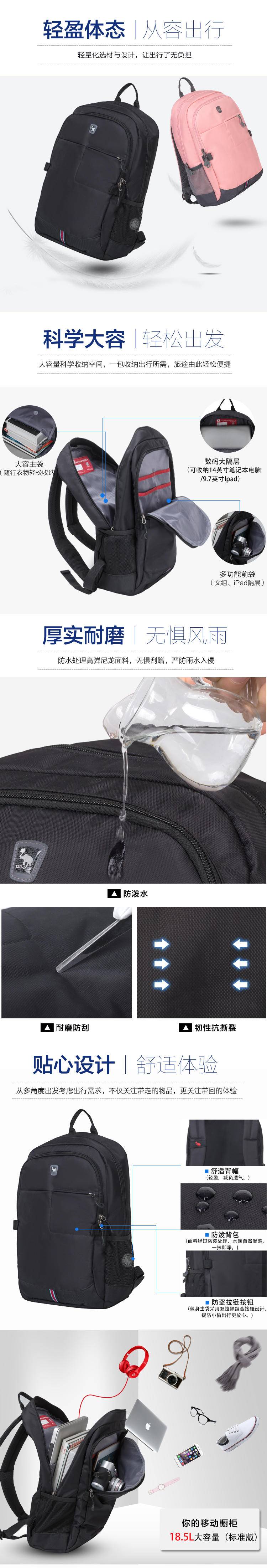爱华仕双肩包OCB4996