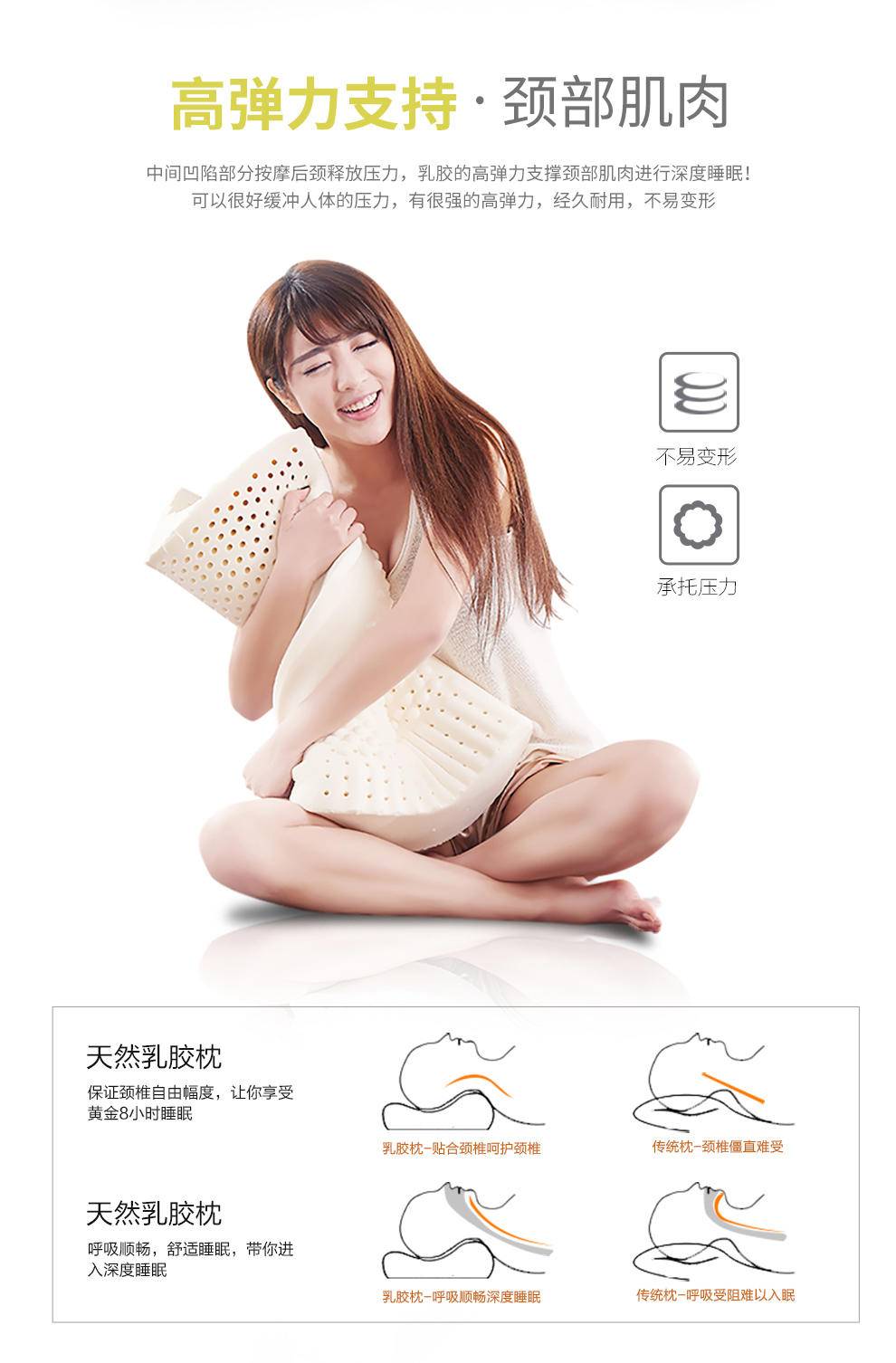 迪士尼泰国天然乳胶按摩枕DRW01-5835