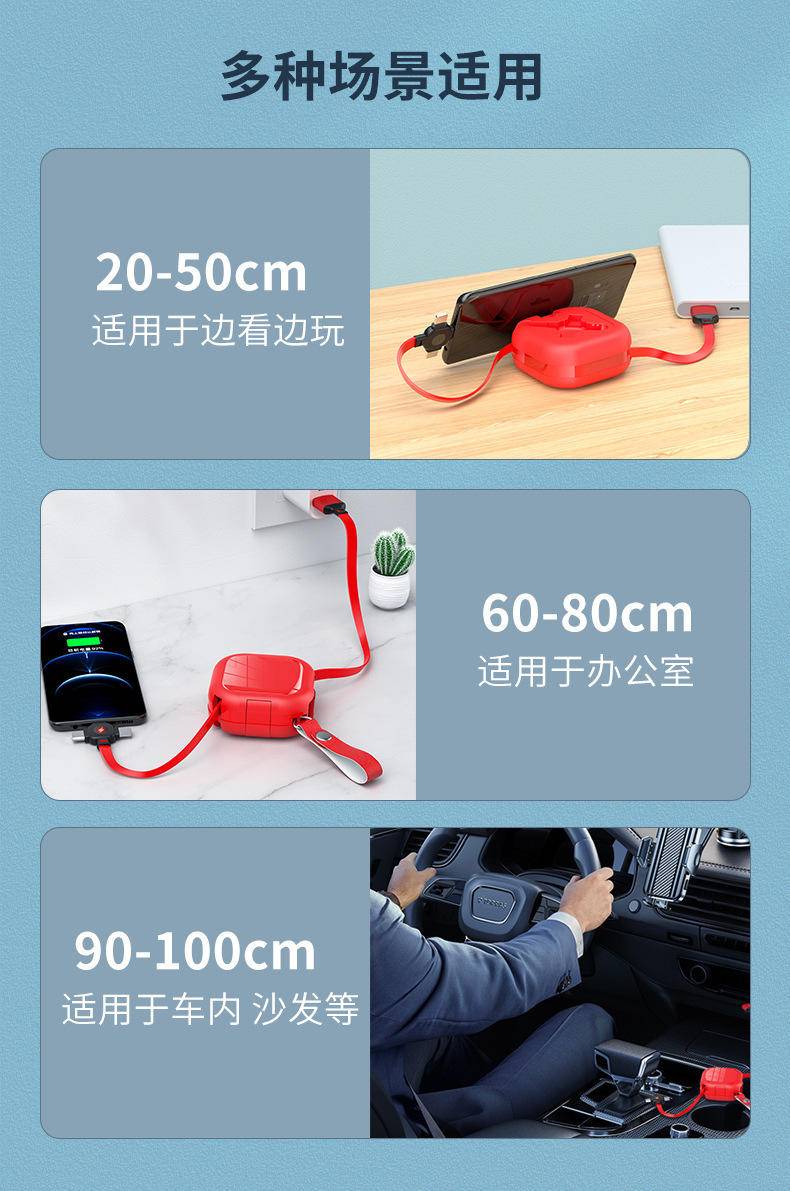 惠麦方形收纳一拖三颜色随机发