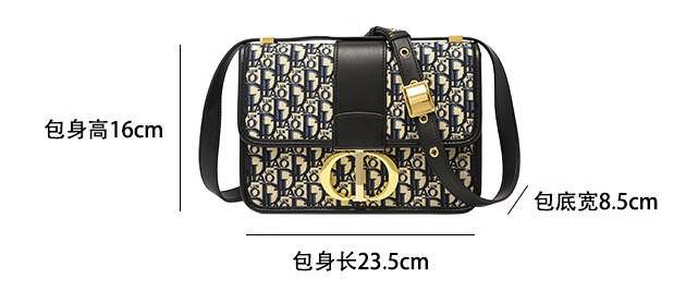 DIAOLUN迪奥伦奴蒙田老花马鞍包帆布邮差 包单肩斜跨包腋下真皮女包8011#