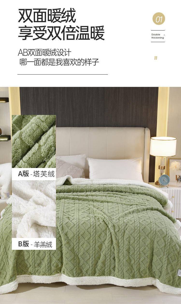 悠梦嘉居 塔芙绒多功能被套毯娜塔莎-蓝灰