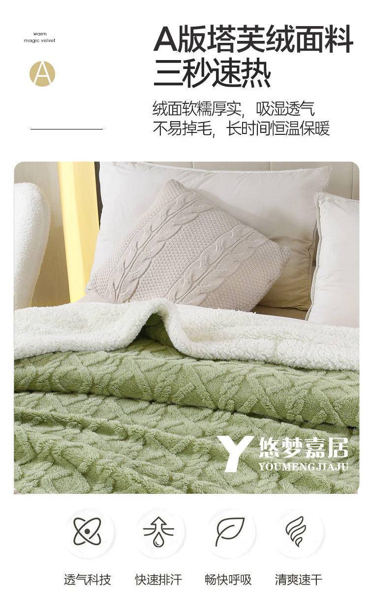 悠梦嘉居 塔芙绒多功能被套毯娜塔莎-蓝灰