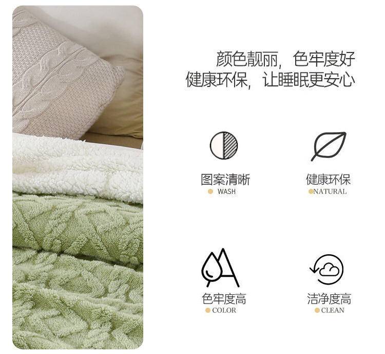 悠梦嘉居 塔芙绒多功能被套毯娜塔莎-蓝灰