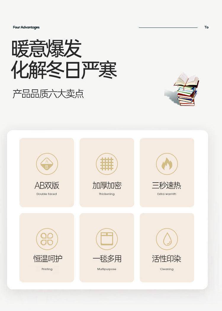 悠梦嘉居 塔芙绒多功能被套毯娜塔莎-蓝灰