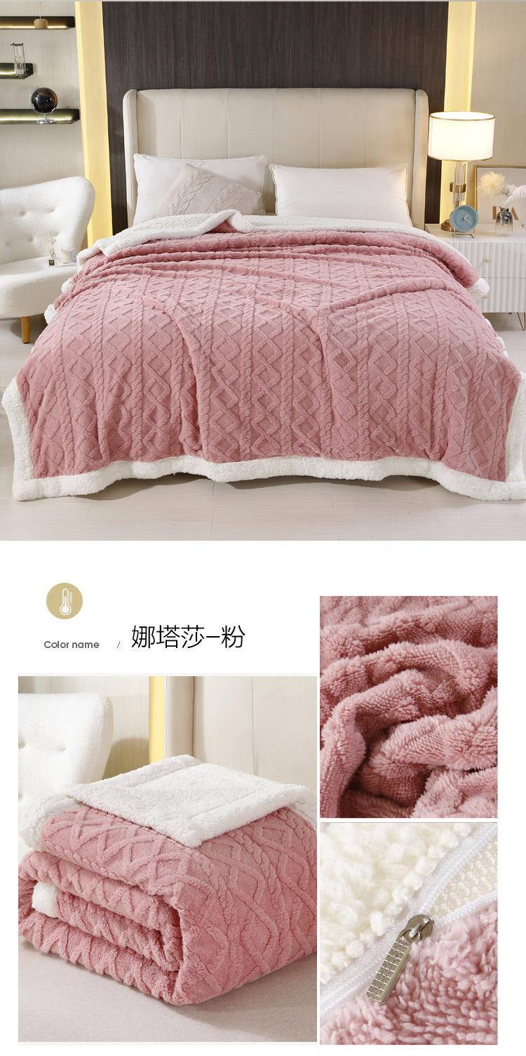 悠梦嘉居 塔芙绒多功能被套毯娜塔莎-蓝灰