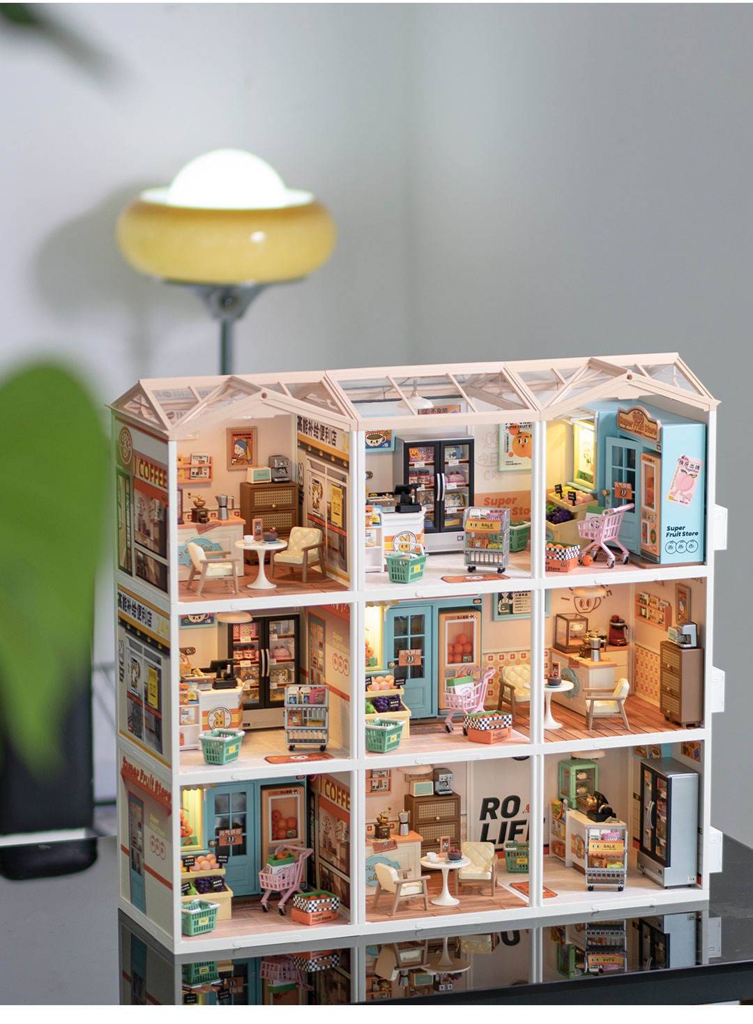 若来 超级世界DIY手工娃娃屋 立体拼装模型生日礼物 咖啡店