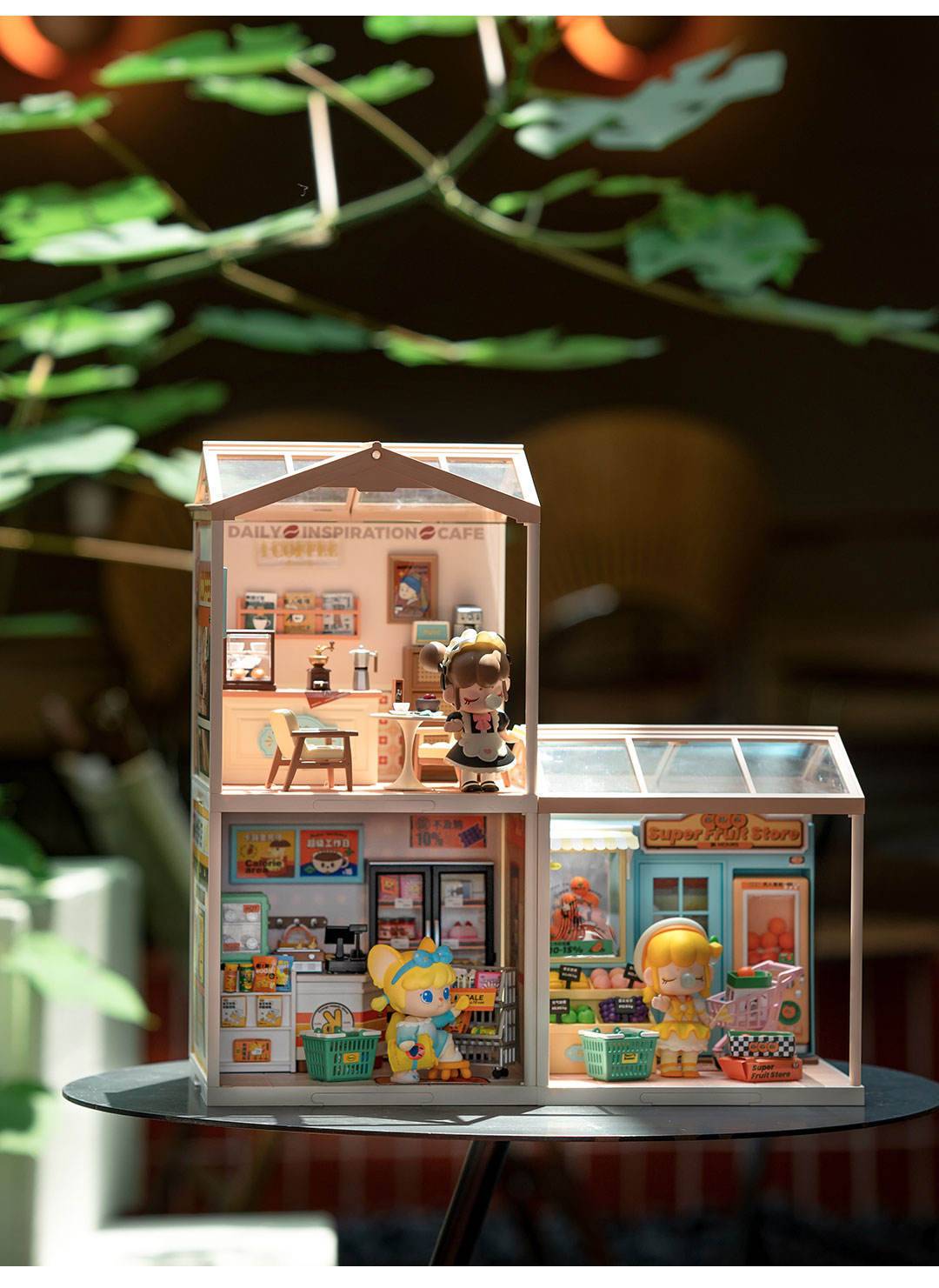 若来 超级世界DIY手工娃娃屋 立体拼装模型生日礼物 咖啡店