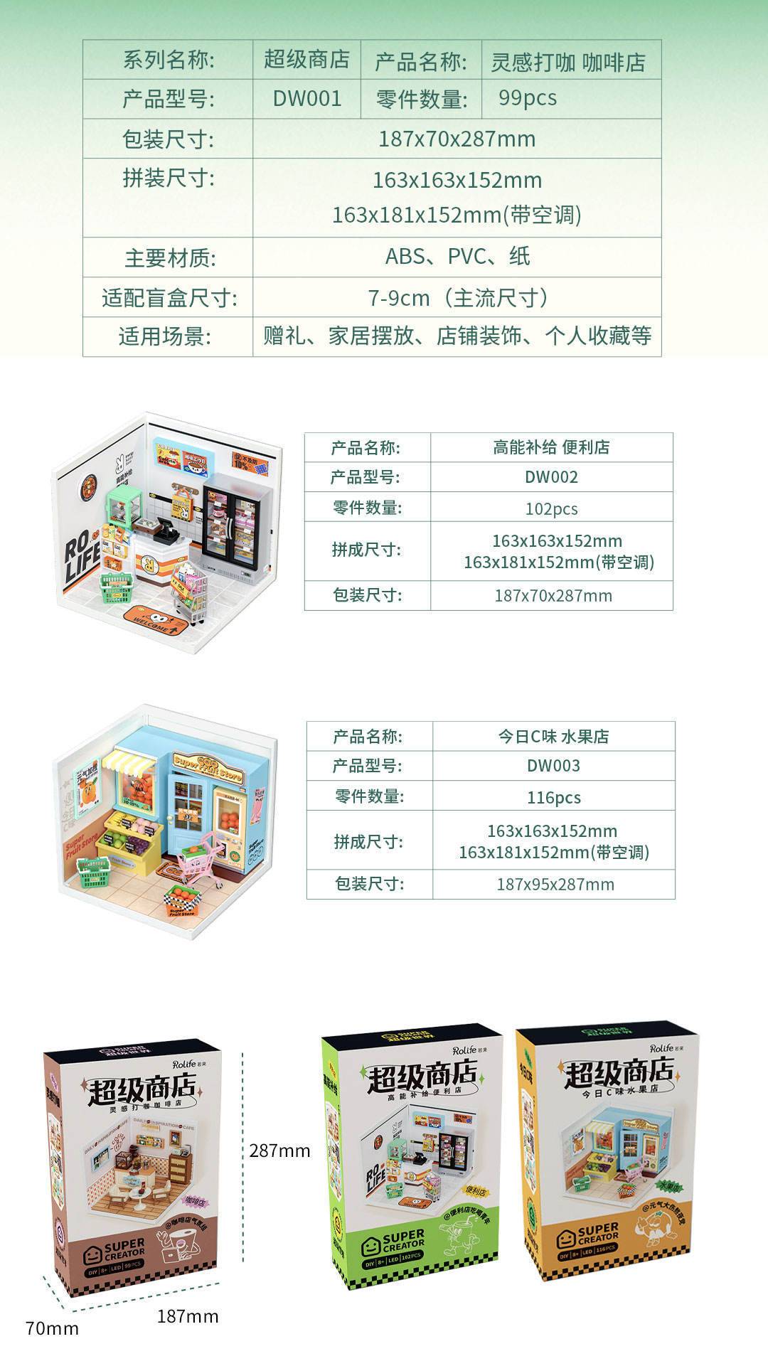 若来 超级世界DIY手工娃娃屋 立体拼装模型生日礼物 咖啡店
