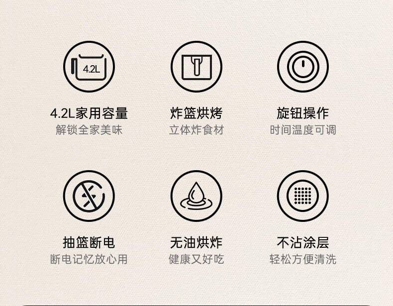 美菱（MeiLing）家用空气炸锅精准控温调时MZD-3505