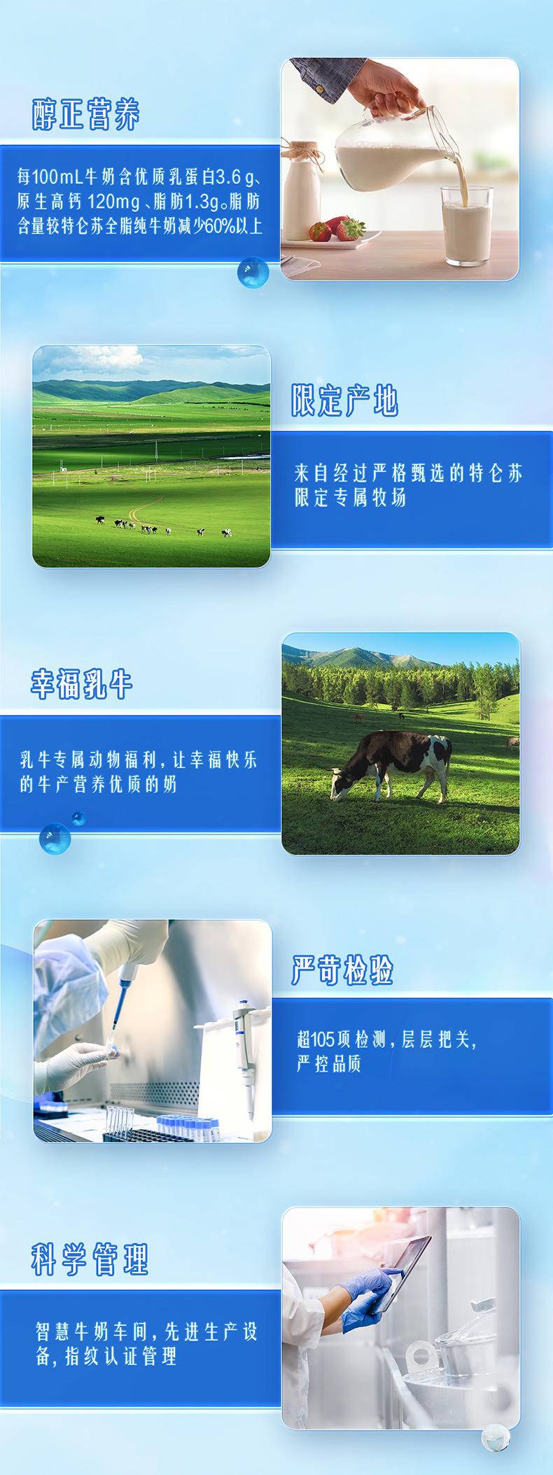 特仑苏 低脂纯牛奶250ml×12盒整箱