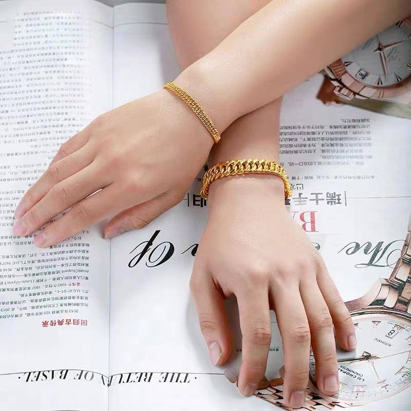 中国黄金999足金老板链马鞍链男女同款手链（黄金可回收）