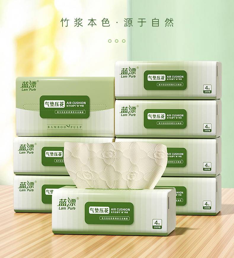LP-45756蓝漂本色抽纸12包装（竹语云朵棉）