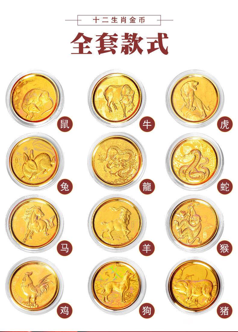 【珍藏】2024龙年贺岁金币十二生肖纪念币礼品