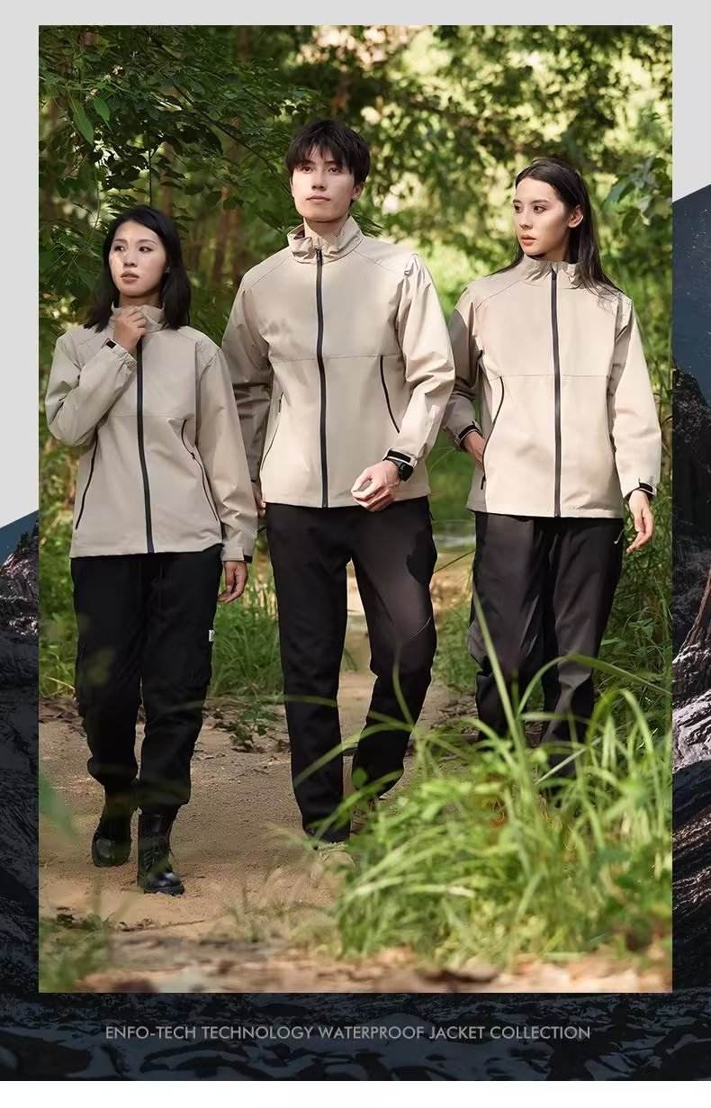 猎燕防静电冲锋衣防风单层登山服旅游服 情侣外套黄色Y88
