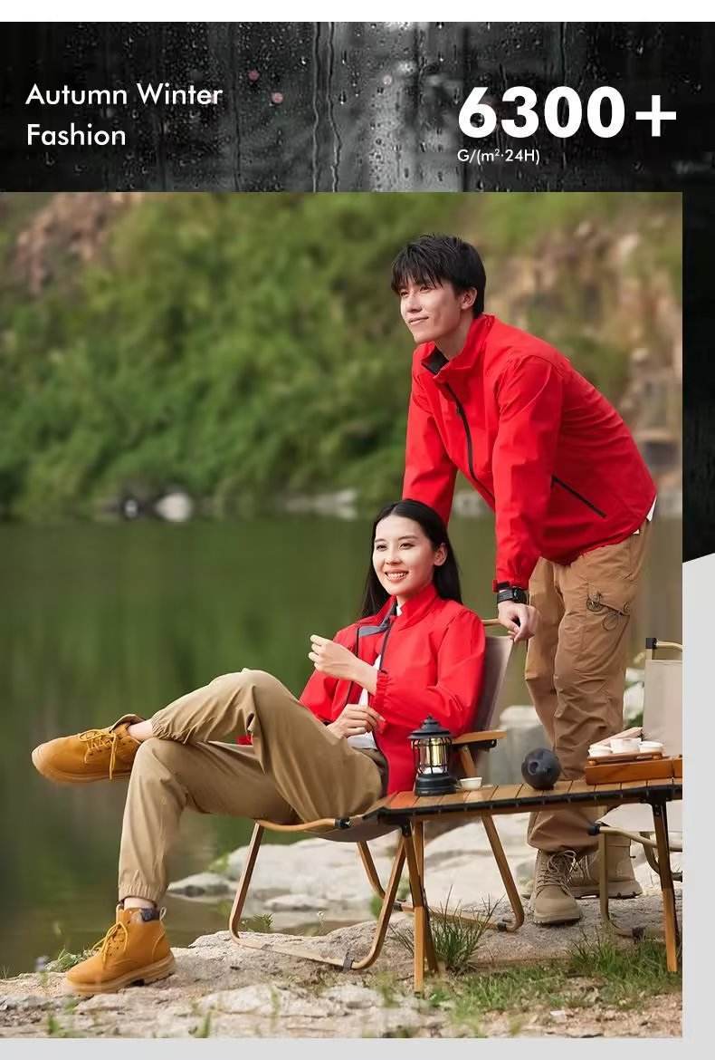 猎燕防静电冲锋衣防风单层登山服旅游服 情侣外套黄色Y88