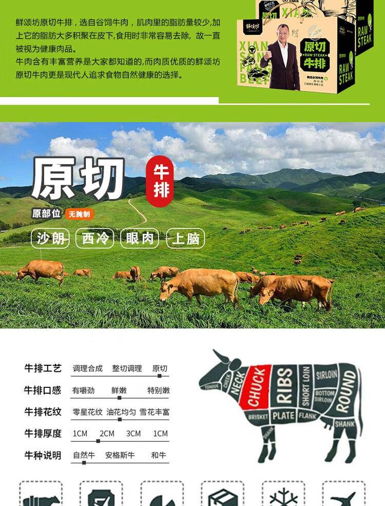 鲜颂坊礼盒/【现货】鲜颂坊 原切牛排礼盒 598型