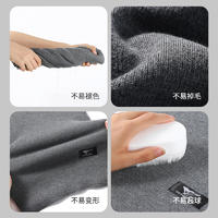 七匹狼男士冬季纯色保暖围巾(黑灰)540833513