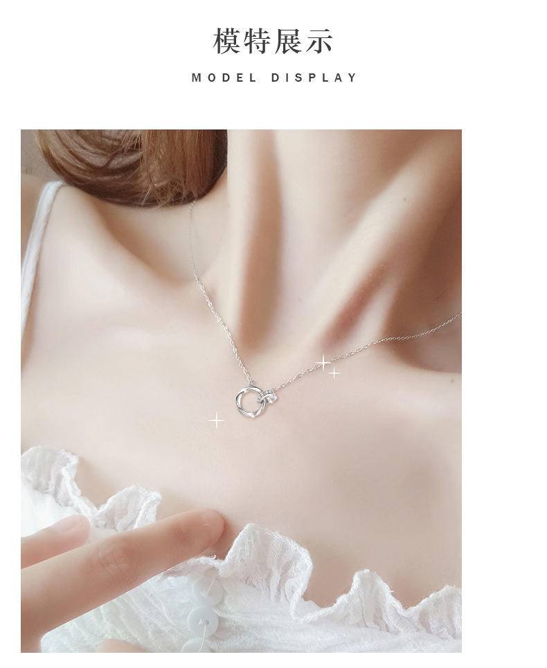 莫比乌斯环999足银项链女小众设计轻奢款锁骨链
