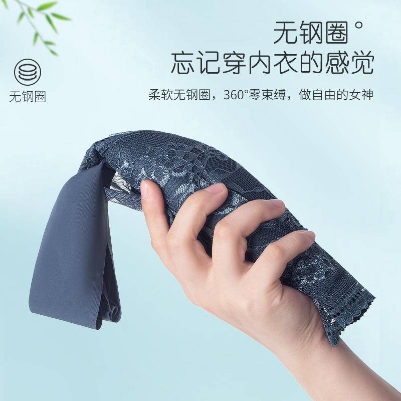 纤丝鸟 （加肥加大版80-210斤可穿）轻薄无痕蕾丝无钢圈聚拢背心文胸固定杯U型美背内衣YXW222