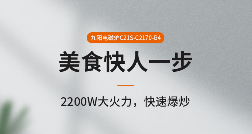 九阳（Joyoung）家用大火微晶面板六重防水定时触控电磁炉 C21S-C2170-B4单机版