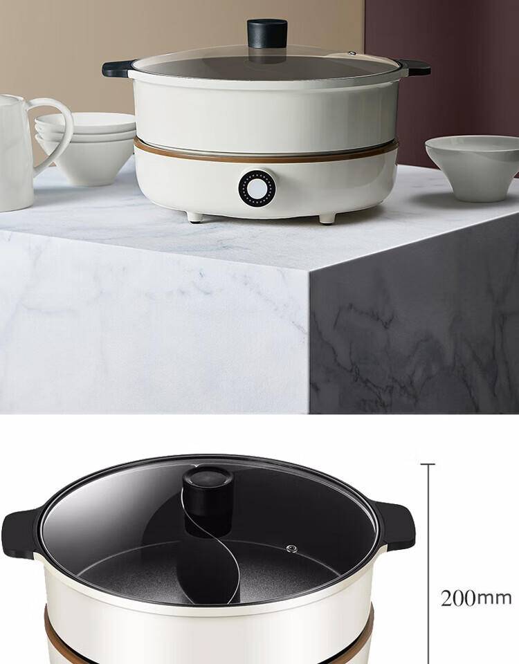 九阳多功能家用鸳鸯锅IH电磁加热分体式电火锅4.5L C21-HG3