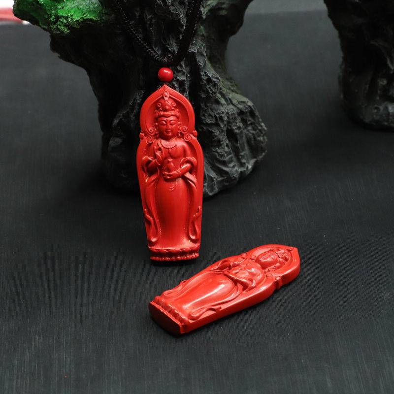 正品高含量朱砂观音吊坠挂坠