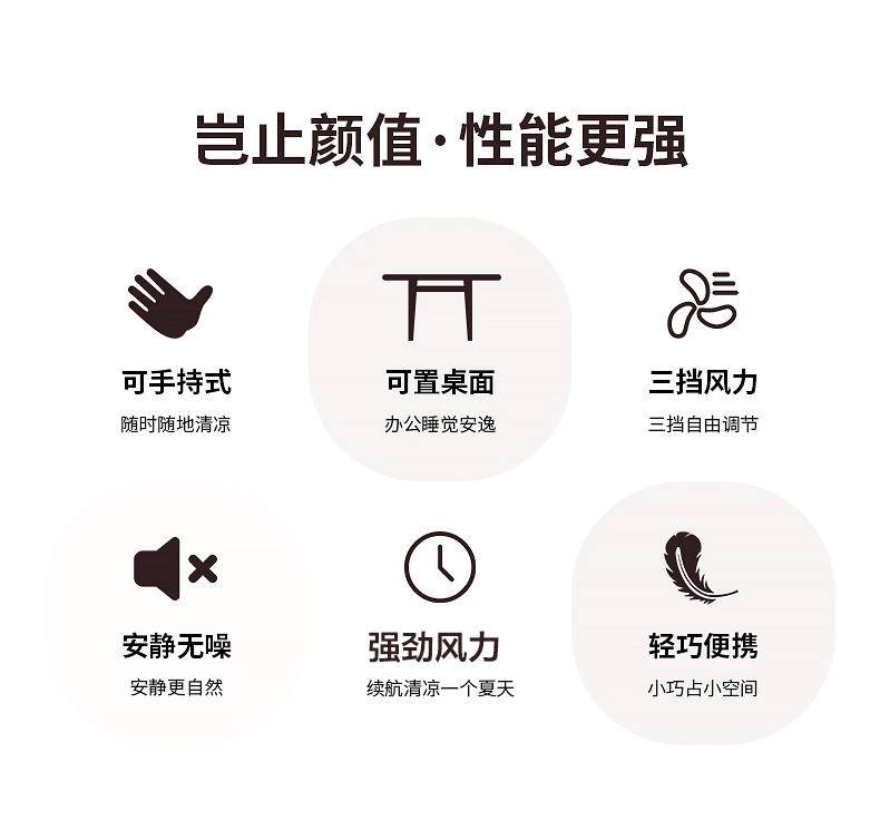 港德桌面式便携迷你USB插电款手持小风扇 H8-USB充电款小风扇