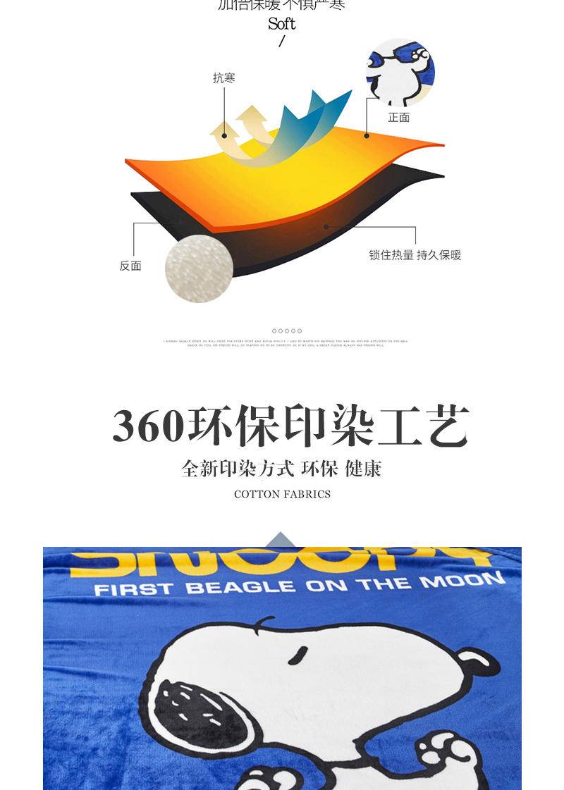 史努比·360科技莱茵毯 （花型：克莱茵蓝 ）SNT01-1520B