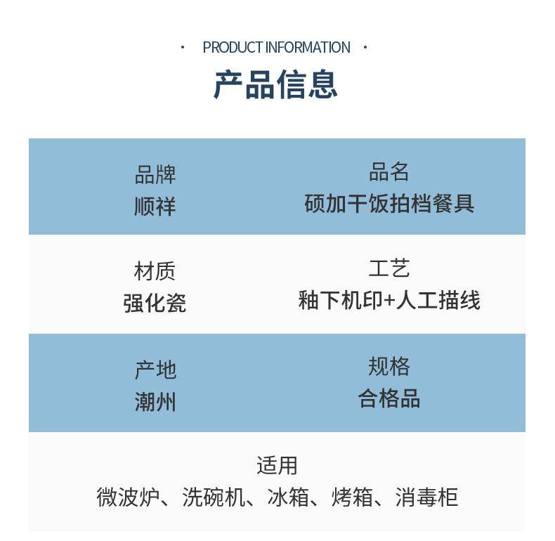 【吾皇干饭拍档】顺祥陶瓷吾皇IP联名款卡通碗碟套装 7英寸盘2件套