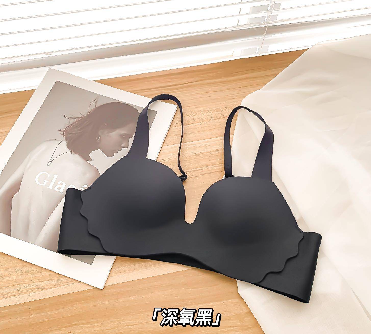 浪莎女生花瓣女神少女吊带款裸感舒适聚拢内衣 F2.879#