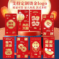 2024新年龙年卡通可爱红包个性创意压岁包财源滚滚A系列 8个装 长款