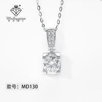 金六福珠宝 MD130 豪华牛头吊坠 白钻/1克拉 女士项链
