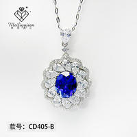金六福珠宝 美丽遇见系列斯里兰卡蓝宝石项链 CD405-B 蓝宝石/4克拉