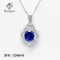 金六福珠宝 CD404-B 蓝宝石/4克拉 女士项链