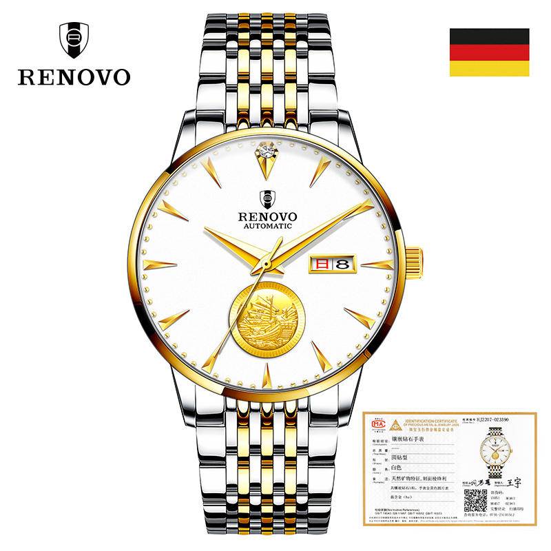 国品牌 RENOVO罗诺威R33110机械表 (钢)间金蓝