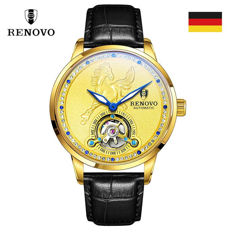 德国品牌 RENOVO罗诺威R33132机械（金面）男士手表