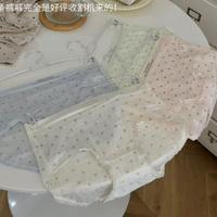 【四条装】凉感纯棉档无痕冰丝软糯褶皱波点女士包臀三角裤 均码（80-135斤）