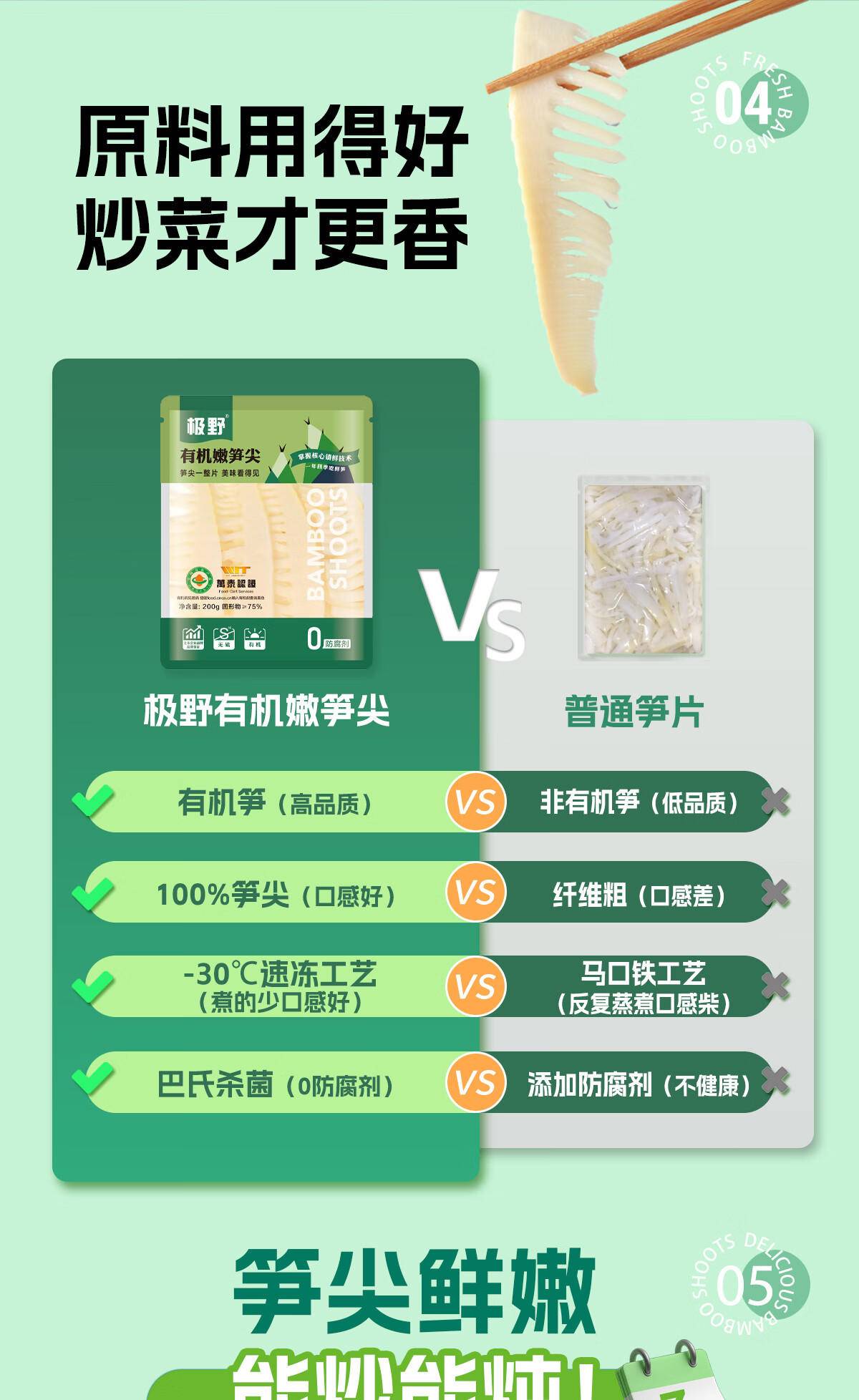 【集采】极野有机嫩笋尖200g*40包装