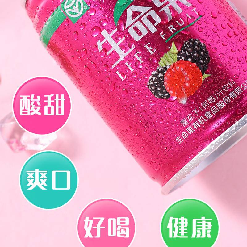 生命果覆盆子（树莓）汁饮料250ml*12罐/箱