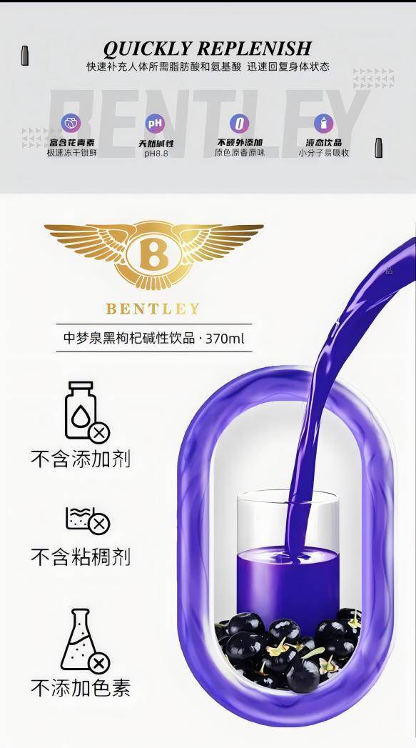 宾利 黑枸杞碱性饮品 370ml*15