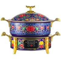 欧锐铂 花开富贵 景泰蓝-纯铜电火锅 ORB-472
