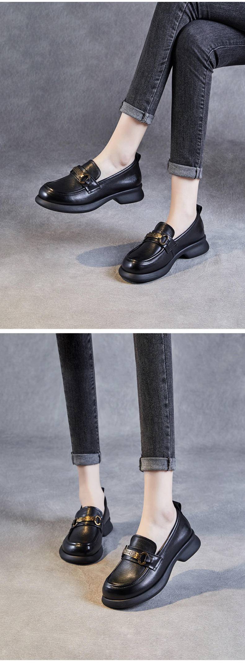 云豆小皮鞋女通勤单鞋软底防滑乐福鞋女鞋