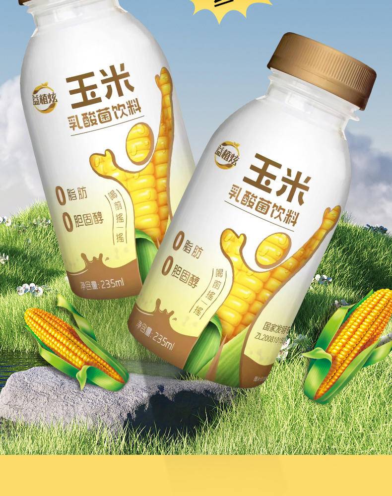 【集采】益植炫植物蛋白饮料玉米乳酸菌饮料6瓶*600箱