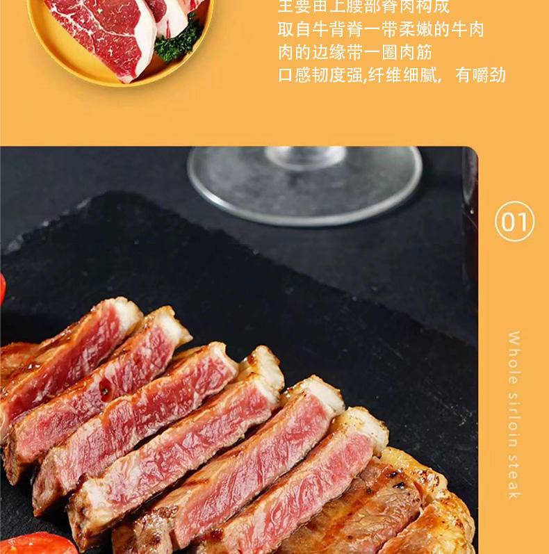 集肴 牛肉套餐系列 西冷5份*100g+菲力5份*100g+眼肉5份*100g+刀叉1份+酱料15份+海盐15份