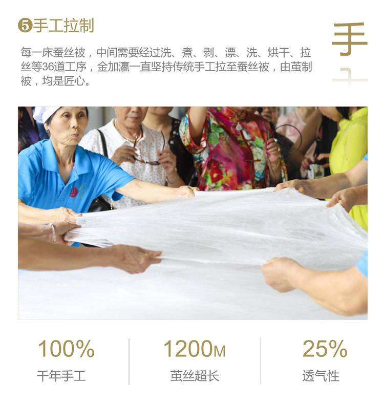 金加瀛蚕丝被 优等桑蚕丝二合一子母被 假一赔亿 被重约6.5斤