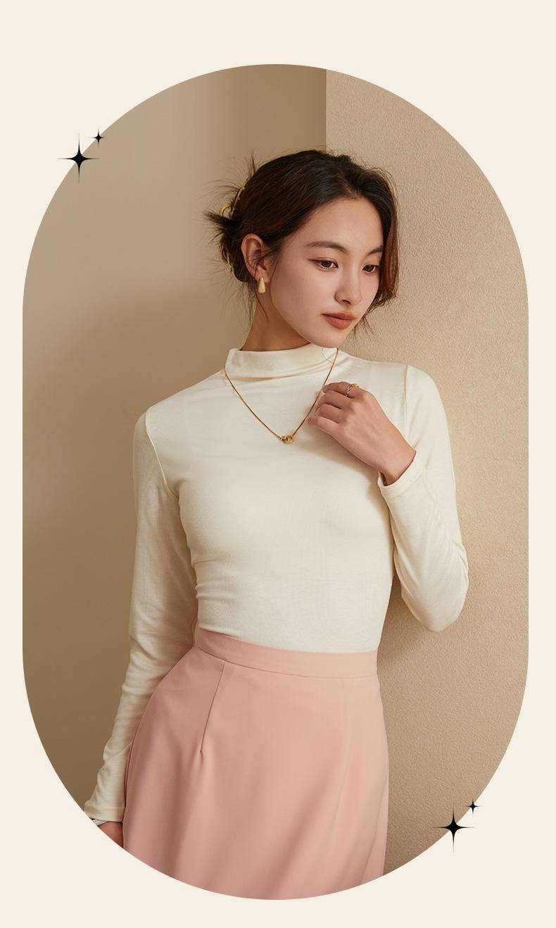 俞兆林 莫代尔半高领秋冬女士打底衫180G ZX-YZL24C200202