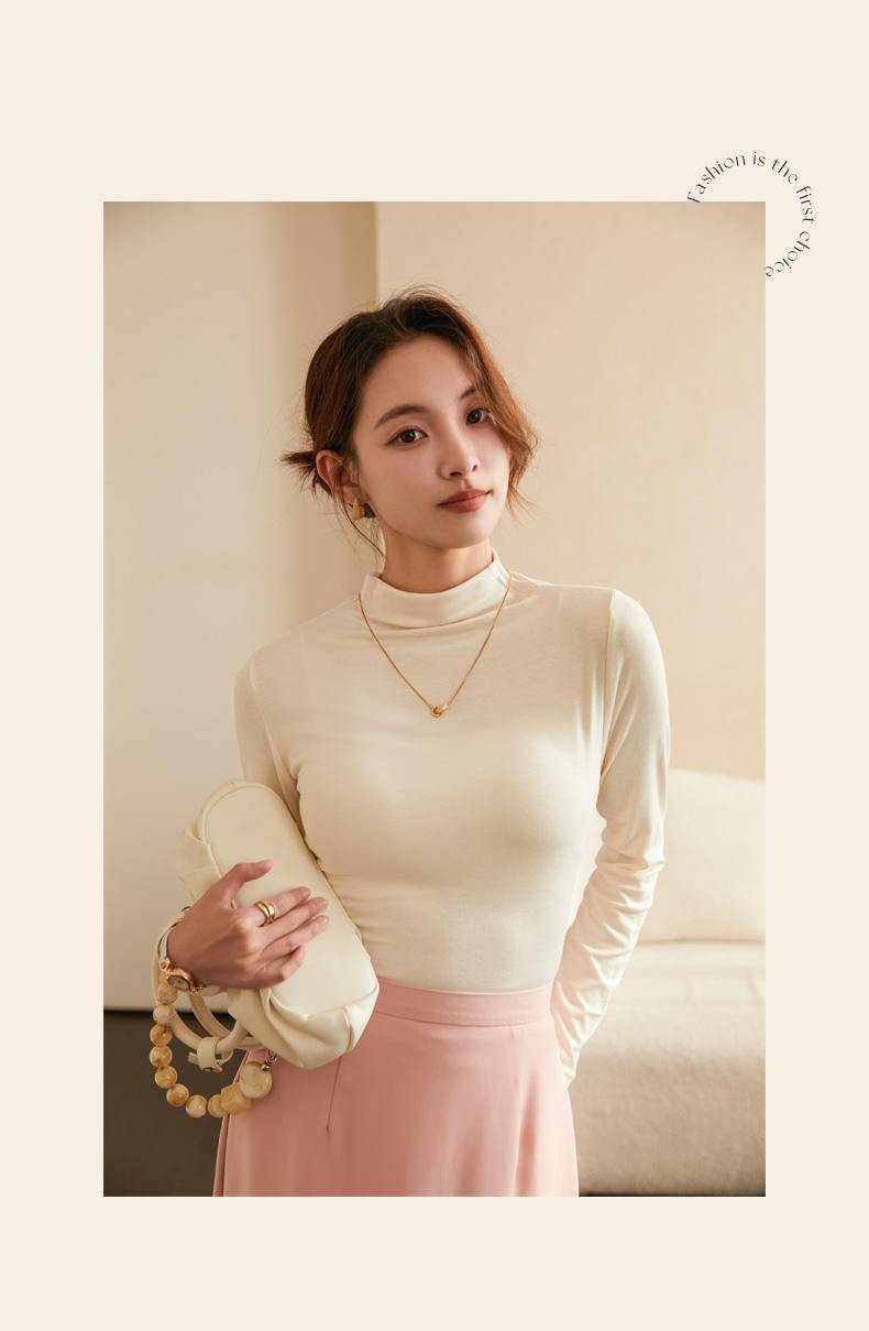 俞兆林 莫代尔半高领秋冬女士打底衫180G ZX-YZL24C200202